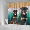 Cute Rottweiler Print Shower Curtains-Free Shipping - Deruj.com