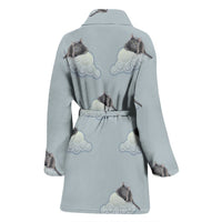 Korat Cat Print Women's Bath Robe-Free Shipping - Deruj.com