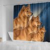 Finnish Spitz Print Shower Curtains-Free Shipping - Deruj.com