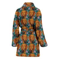 Wirehaired Vizsla Dog Art Print Women's Bath Robe-Free Shipping - Deruj.com