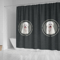 Cute Bichon Frise Dog Print Shower Curtain-Free Shipping - Deruj.com