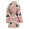 Tibetan Terrier Dog Floral Print Women's Bath Robe-Free Shipping - Deruj.com