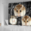 Roborovski Hamster On Black Print Shower Curtains-Free Shipping - Deruj.com