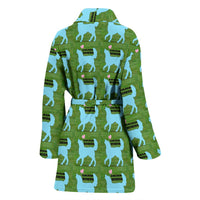 Golden Retriever Dog Art Pattern Print Women's Bath Robe-Free Shipping - Deruj.com