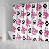 Amazing Great Dane With Paws Print Shower Curtain-Free Shipping - Deruj.com