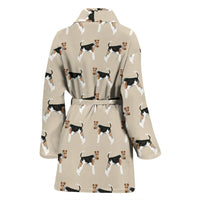Lovely Wire Fox Terrier Dog Pattern Print Women's Bath Robe-Free Shipping - Deruj.com