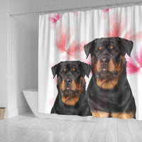 Rottweiler On White Print Shower Curtains-Free Shipping - Deruj.com
