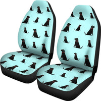 Black Labrador Pattern Print Car Seat Covers- Free Shipping - Deruj.com