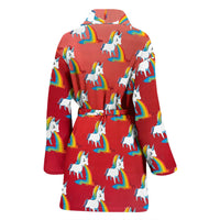 Rainbow Unicorn Patterns Print Women's Bath Robe-Free Shipping - Deruj.com