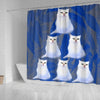 White Persian Cat Print Shower Curtains-Free Shipping - Deruj.com