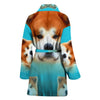 Cute Akita Dog Print Women's Bath Robe-Free Shipping - Deruj.com