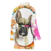 French Bulldog Print Women's Bath Robe-Free Shipping - Deruj.com