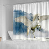 Unicorn In Snowfall Print Shower Curtain-Free Shipping - Deruj.com