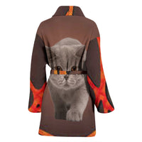 Amazing Walking British shorthair Cat Print Women's Bath Robe-Free Shipping - Deruj.com