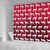 Great Pyrenees Dog On Red Print Shower Curtains-Free Shipping - Deruj.com