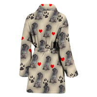 Cesky Terrier Patterns Print Women's Bath Robe-Free Shipping - Deruj.com