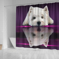 Cute West Highland White Terrier (Westie) Print Shower Curtain-Free Shipping - Deruj.com