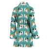 Toy Fox Terrier Dog Hearts Pattern Print Women's Bath Robe-Free Shipping - Deruj.com