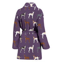 Italian Greyhound Dog Pattern Print Women's Bath Robe-Free Shipping - Deruj.com