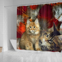Cute Maine Coon Print Shower Curtains-Free Shipping - Deruj.com