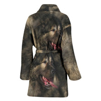 Caucasian Shepherd Dog Print Women's Bath Robe-Free Shipping - Deruj.com