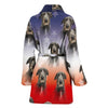 Scottish Deerhound Dog Print Women's Bath Robe-Free Shipping - Deruj.com