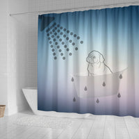 Cute Pug Dog Bath In Bathtub Print Shower Curtain-Free Shipping - Deruj.com