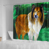 Rough Collie Dog Watercolor Art Print Shower Curtains-Free Shipping - Deruj.com