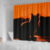 Cat Shadow Print Shower Curtain-Free Shipping - Deruj.com