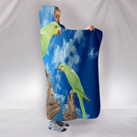 Rose Ringed Parakeet Print Hooded Blanket-Free Shipping - Deruj.com