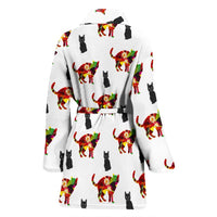 Colorful Cat Patterns Print Women's Bath Robe-Free Shipping - Deruj.com