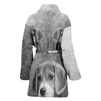 Cute Beagle Print Women's Bath Robe-Free Shipping - Deruj.com