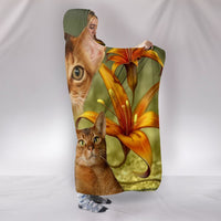 Cute Abyssinian Cat Print Hooded Blanket-Free Shipping - Deruj.com