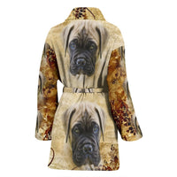 English Mastiff Puppy Print Women's Bath Robe-Free Shipping - Deruj.com