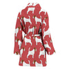 Russell Terrier Dog Pattern Print Women's Bath Robe-Free Shipping - Deruj.com