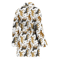 Belgian Tervuren Dog Pattern Print Women's Bath Robe-Free Shipping - Deruj.com