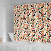 Cute Basenji Dog Floral Print Shower Curtains-Free Shipping - Deruj.com