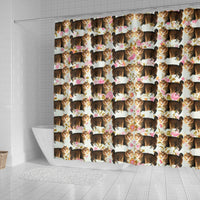 American Bobtail Cat Floral Print Shower Curtains-Free Shipping - Deruj.com