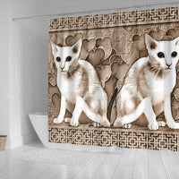 Oriental Shorthair Cat Print Shower Curtain-Free Shipping - Deruj.com