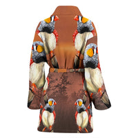 Zebra Finch Bird Art Print Women's Bath Robe-Free Shipping - Deruj.com