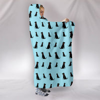 Black Labrador Dog Pattern Print Hooded Blanket-Free Shipping - Deruj.com
