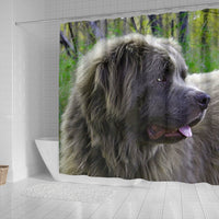 Grey Newfoundland Dog Print Shower Curtain-Free Shipping - Deruj.com