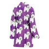 Bichon Frise Dog Pattern Print Women's Bath Robe-Free Shipping - Deruj.com