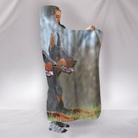 Doberman Pinscher Dog Print Hooded Blanket-Free Shipping - Deruj.com