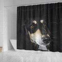 Black Saluki Dog Print Shower Curtain-Free Shipping - Deruj.com