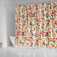 Golden Retriever Dog Floral Print Shower Curtains-Free Shipping - Deruj.com