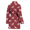 Irish Wolfhound Dog Pattern Print Women's Bath Robe-Free Shipping - Deruj.com