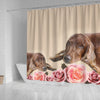 Irish Setter With Rose Print Shower Curtain-Free Shipping - Deruj.com