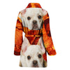 Lovely French Bulldog Print Women's Bath Robe-Free Shipping - Deruj.com