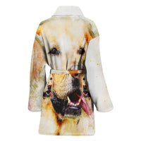 Labrador Dog Art Print Women's Bath Robe-Free Shipping - Deruj.com